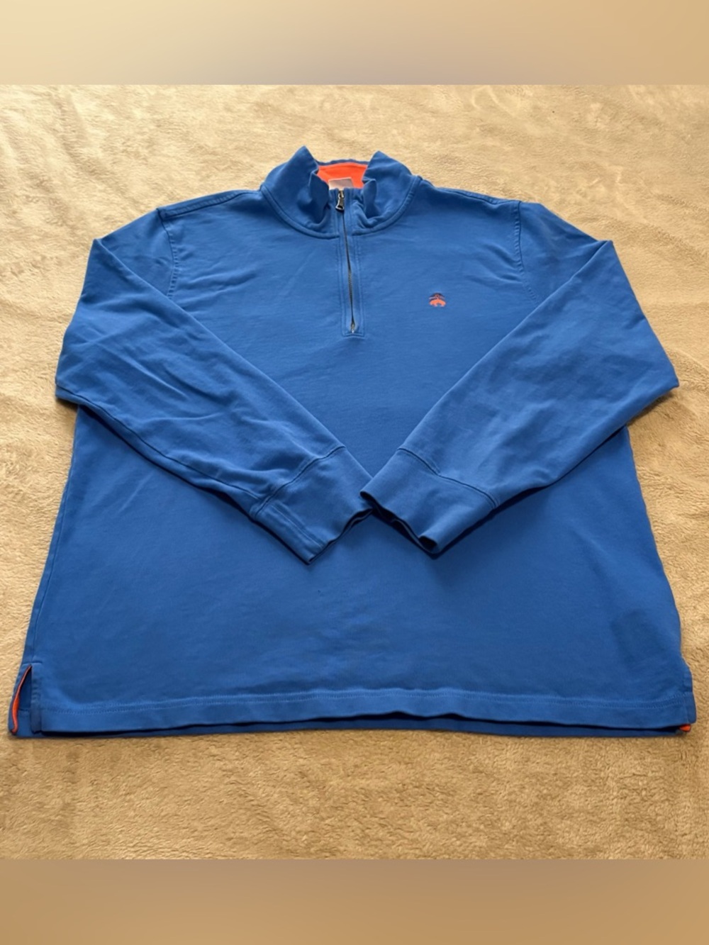Brooks Brothers 1818 Contrast Collar Quarter‑Zip Pullover – Men’s L